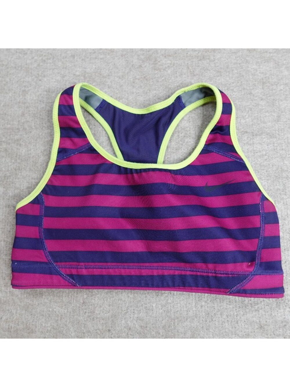 Nike Women's Sports Bra XS Striped Blue Fuchsia Racerback